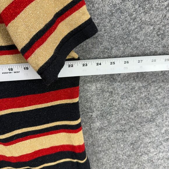 Croft & Barrow Sweater Pullover Women XL Black Striped Knit Short Sleeve Acrylic - Picture 4 of 6